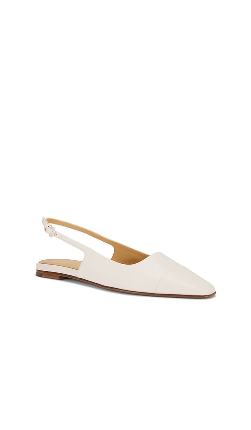 Dear Frances Tia Flat With Toe Cap in White