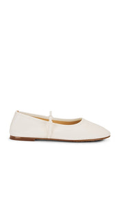Dear Frances Winter Balla Flat in White | Chalk Ballet Flats for Women