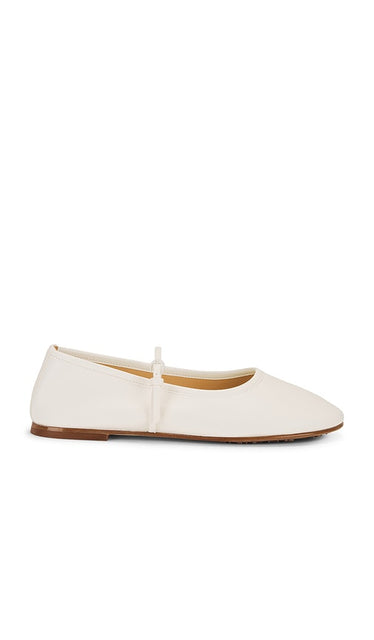 Dear Frances Winter Balla Flat in White | Chalk Ballet Flats for Women