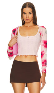 GUIZIO Faux Fur Bolero in Pink