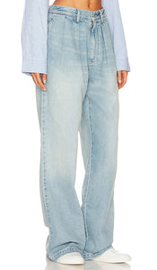 Denimist Blair Double Pleated Jean in Blue