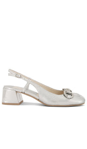 Dolce Vita MELLI in Metallic Silver | Silver Sling Back Heels for Women
