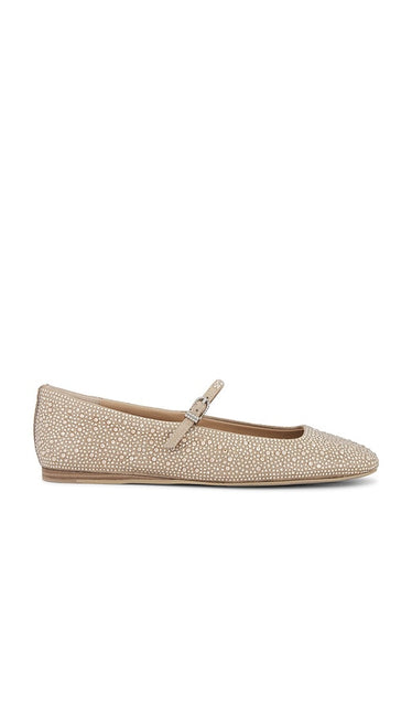 Dolce Vita Reyes Crystal Flat in Metallic Gold | Lt Gold Ballet Flats for Women