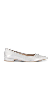 Dolce Vita Palani Flat in Metallic Silver | Silver Ballet Flats for Women