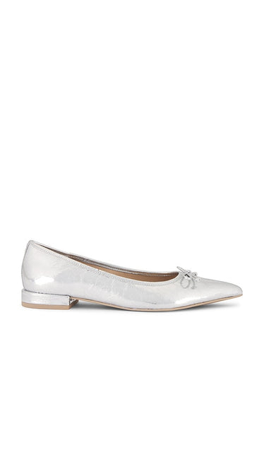 Dolce Vita Palani Flat in Metallic Silver | Silver Ballet Flats for Women