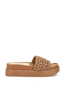 Dolce Vita Sidona Sandal in Brown | Brown Raffia Slides for Women