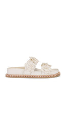 Dolce Vita Sherla Sandal in White | White Raffia Slides for Women