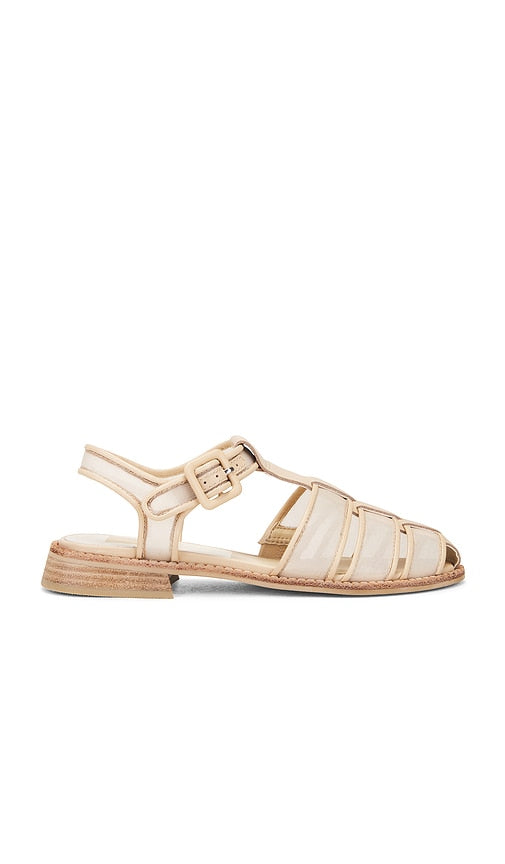Dolce Vita Holis Mesh Sandal in Neutral | Praline Strappy Flats for Women