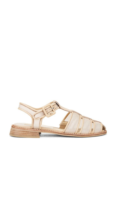 Dolce Vita Holis Mesh Sandal in Neutral | Praline Strappy Flats for Women