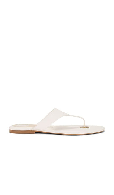 Dolce Vita Kittle Sandal in White | Off White Flat Sandals for Women