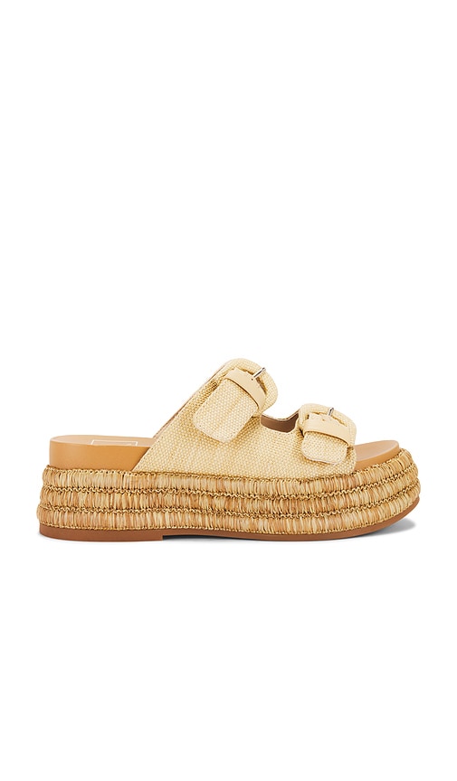 Dolce Vita Witny Sandal in Neutral | Light Natural Woven Raffia Platform Sandals for Women