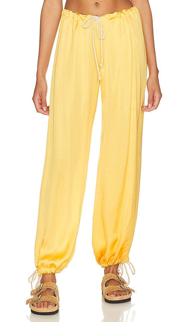 DONNI. Cinch Pant in Yellow - DONNI. Pantalon Cinch en Jaune - 唐尼。黄色束带长裤 - DONNI. Cinch-Hose in Gelb - 도니. Cinch 팬츠 - DONNI. Pantaloni Cinch in giallo