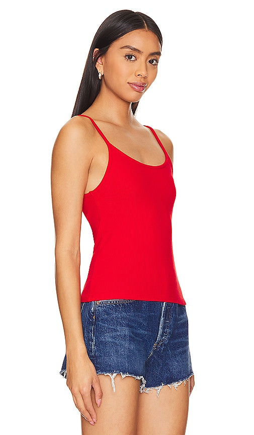 DONNI. Rib Spaghetti Tank in Red
