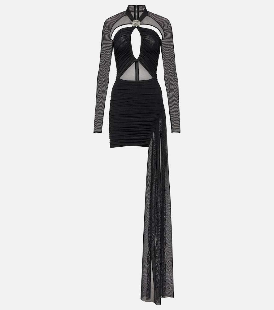 David Koma Asymmetric cutout jersey minidress. David Koma 不对称镂空针织迷你连衣裙
