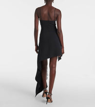 David Koma Asymmetric lace-trimmed minidress