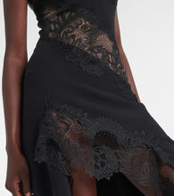 David Koma Asymmetric lace-trimmed minidress