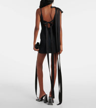 David Koma Bow-detail satin and cady minidress