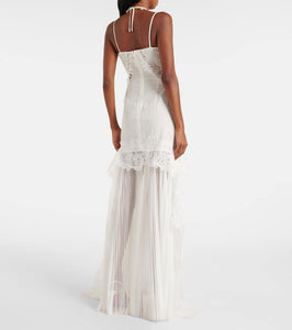 David Koma Bridal lace-trimmed taffeta and tulle gown