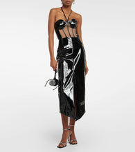 David Koma Corset patent leather midi dress