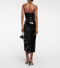David Koma Corset patent leather midi dress