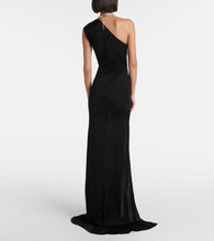 David Koma Crystal Feather jersey gown