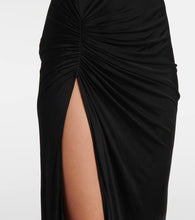 David Koma Crystal Feather jersey gown