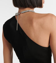 David Koma Crystal Feather jersey gown