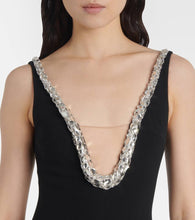 David Koma Crystal-embellished cady gown