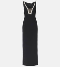 David Koma Crystal-embellished cady gown