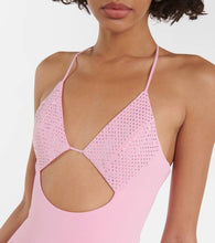 David Koma Crystal-embellished cutout midi dress