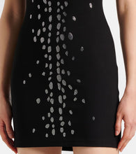 David Koma Crystal-embellished jersey minidress