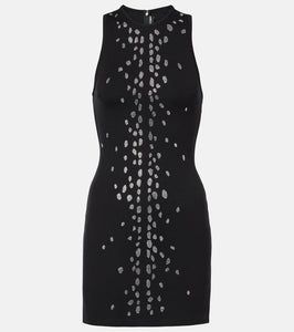David Koma Crystal-embellished jersey minidress