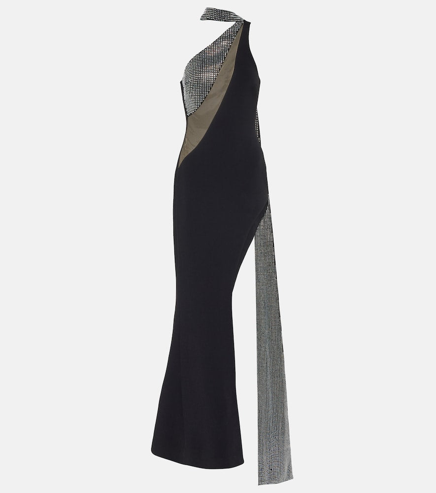 David Koma Crystal-embellished scarf gown. David Koma 水晶装饰围巾礼服