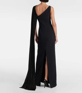 David Koma Draped jersey and tulle gown
