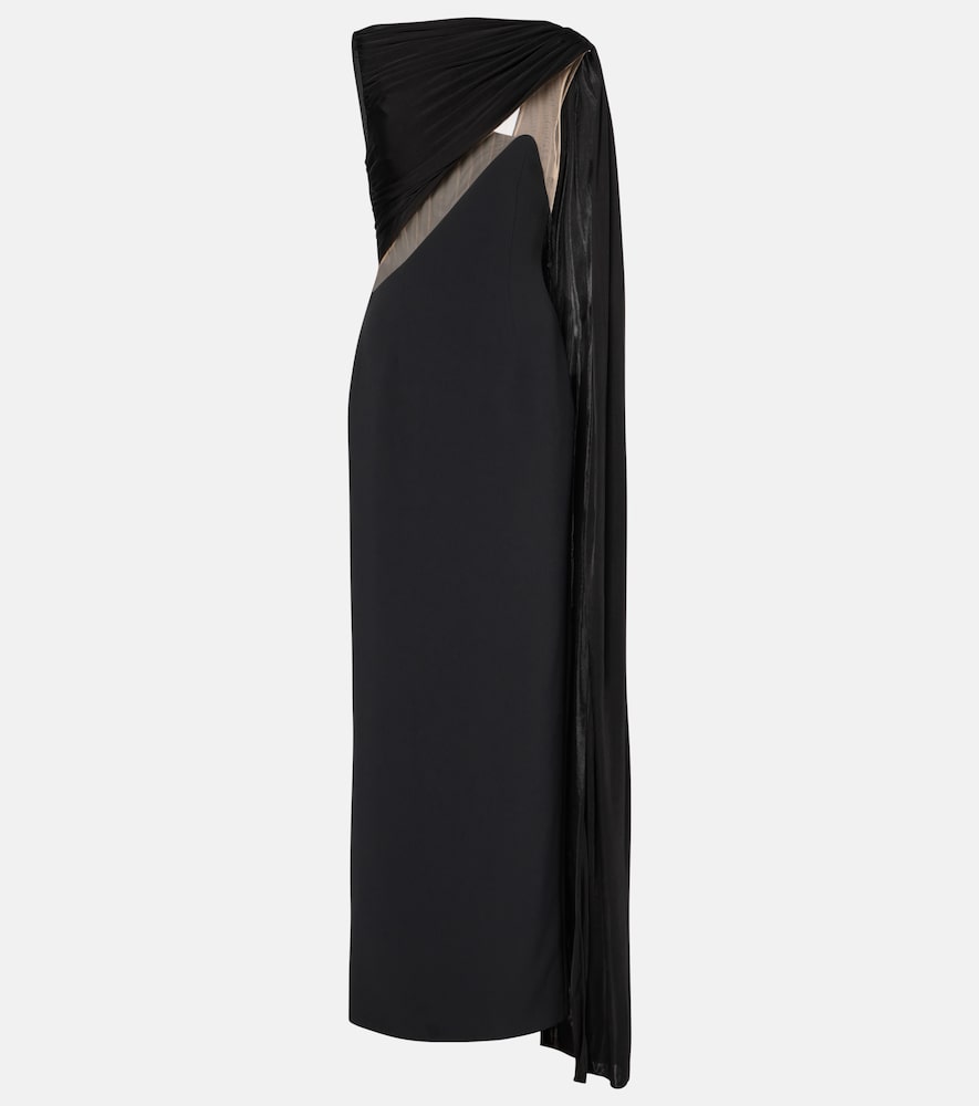 David Koma Draped jersey and tulle gown. David Koma 垂褶针织薄纱礼服