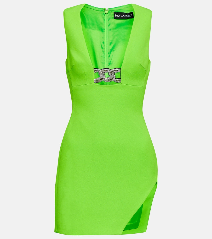 David Koma Embellished asymmetric minidress. David Koma 缀饰不对称迷你连衣裙