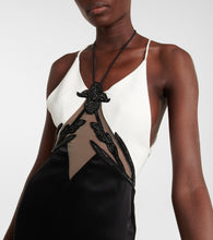 David Koma Embellished cady and satin gown
