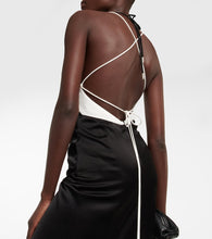 David Koma Embellished cady and satin gown