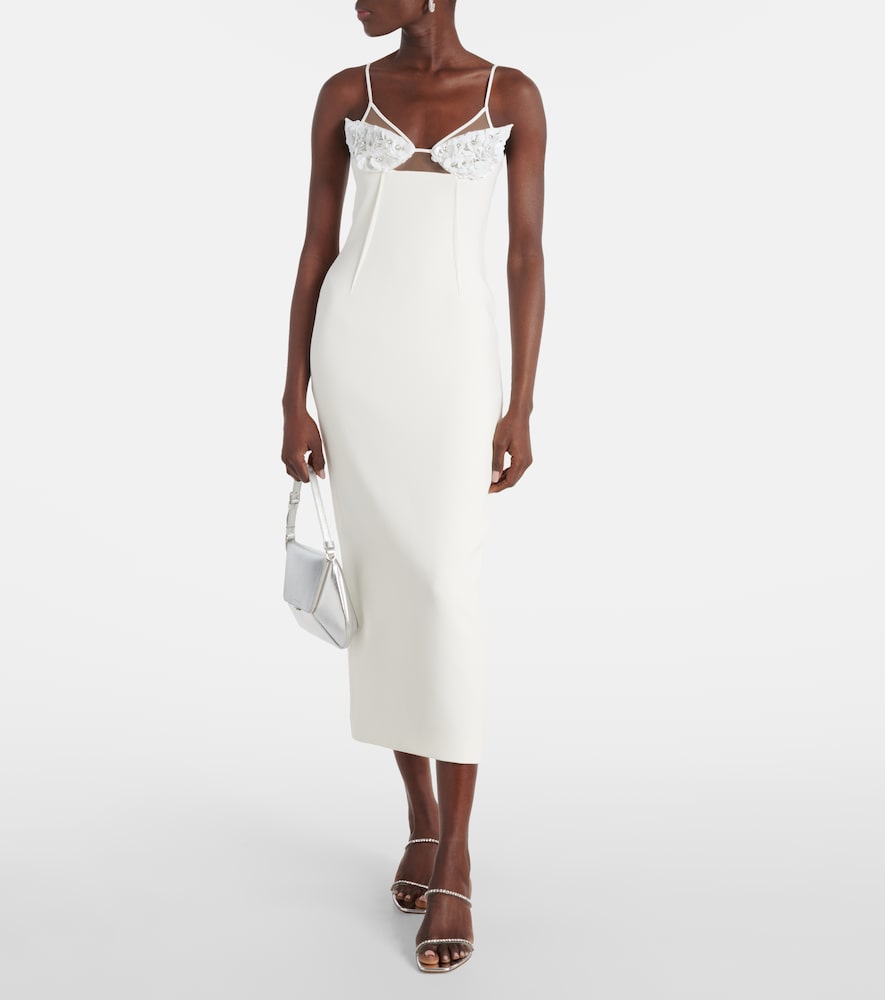 David Koma Embellished cady midi dress