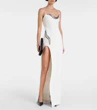 David Koma Embellished crêpe jersey gown