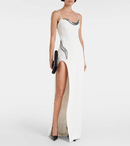 David Koma Embellished crêpe jersey gown