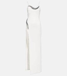 David Koma Embellished crêpe jersey gown