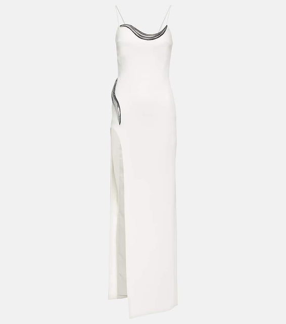 David Koma Embellished crêpe jersey gown