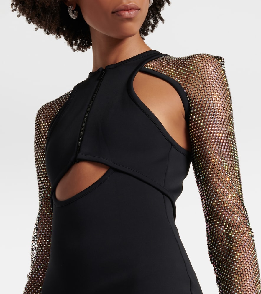 David Koma Embellished cutout midi dress