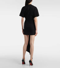 David Koma Embellished draped jersey minidress