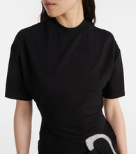David Koma Embellished draped jersey minidress