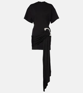 David Koma Embellished draped jersey minidress