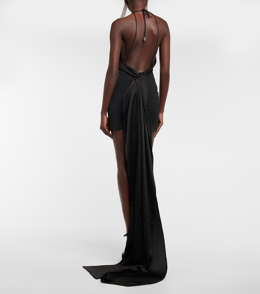 David Koma Embellished halter-neck minidress