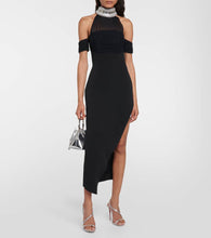 David Koma Embellished halterneck midi dress