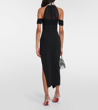David Koma Embellished halterneck midi dress